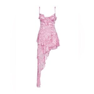 Pink Cosmo Asymmetrical Drapery Dress